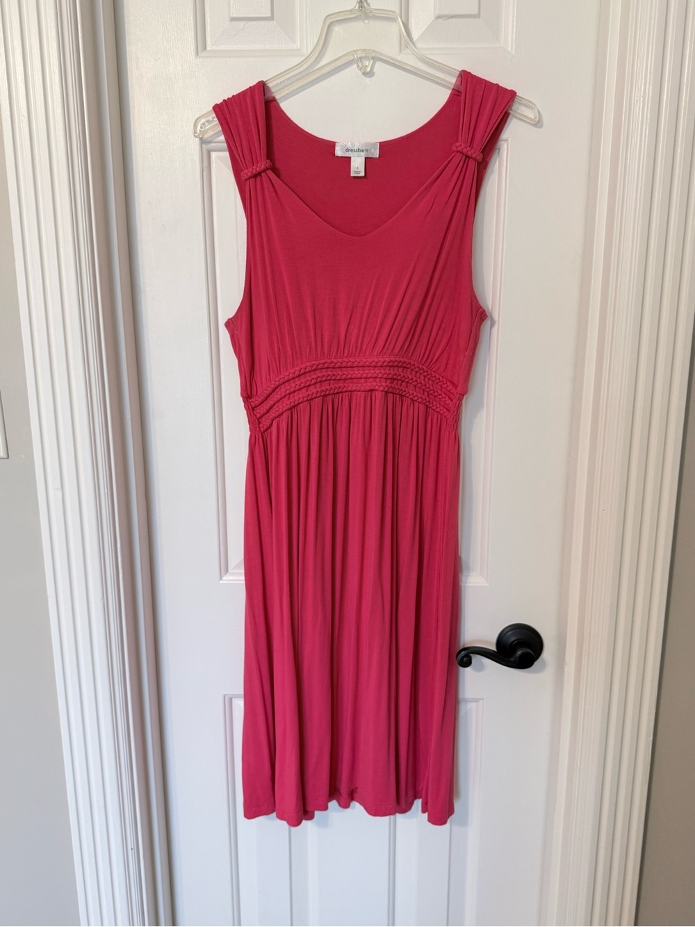 dressbarn Sleeveless Midi Dress in Raspberry Pink